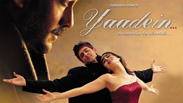 Hrithik Roshan and Kareena Kapoor with their eyes close and their arms are wide open in the 2001 musical drama film, Yaadein