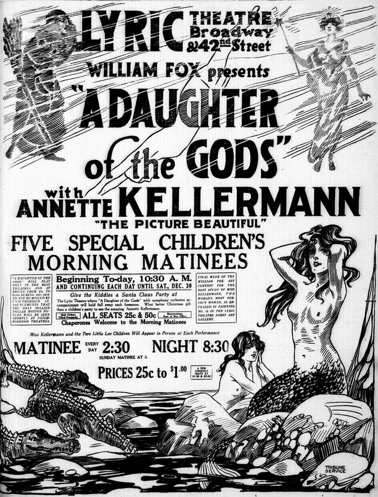 A Daughter of the Gods A Daughter of the Gods newspaper ad 1916 vintage mermaid