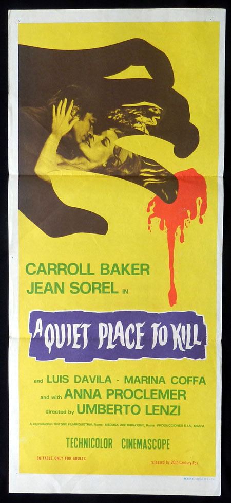A Quiet Place to Kill A QUIET PLACE TO KILL aka PARANOIA Daybill Movie Poster 1970 Carroll