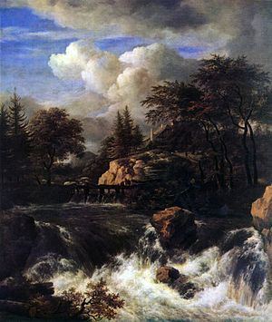 A Waterfall in a Rocky Landscape httpsuploadwikimediaorgwikipediacommonsthu