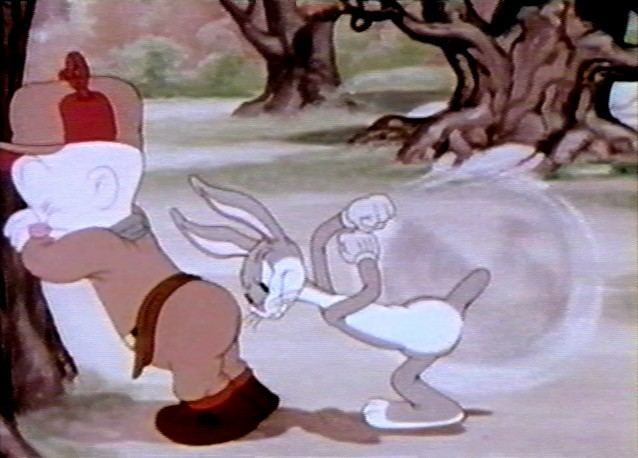 A Wild Hare movie scenes Bugs Bunny and Elmer Fudd in scene from A Wild Hare 