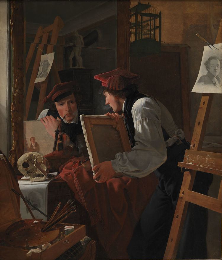 A Young Artist (Ditlev Blunck) Examining a Sketch in a Mirror
