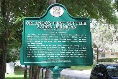 Aaron Jernigan Orlandos First Settler Aaron Jernigan Florida Historical Markers