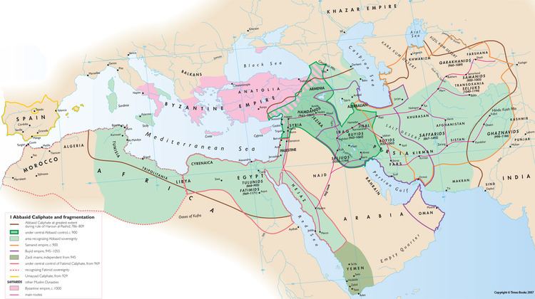 Map of Abbasid Caliphate and fragmentation