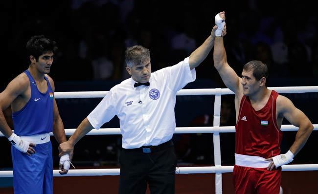 Abbos Atoev Olympic boxing Vijender loses in quarterfinals