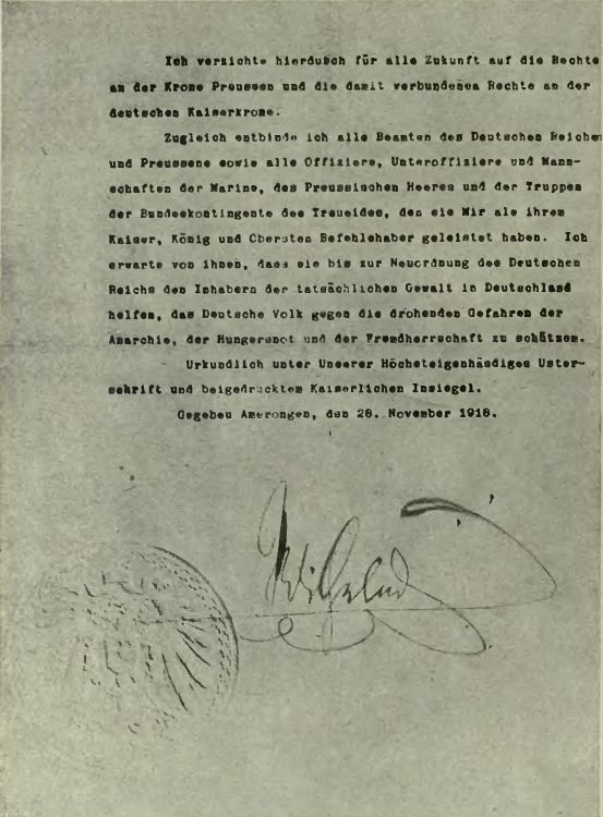 Abdication of Wilhelm II