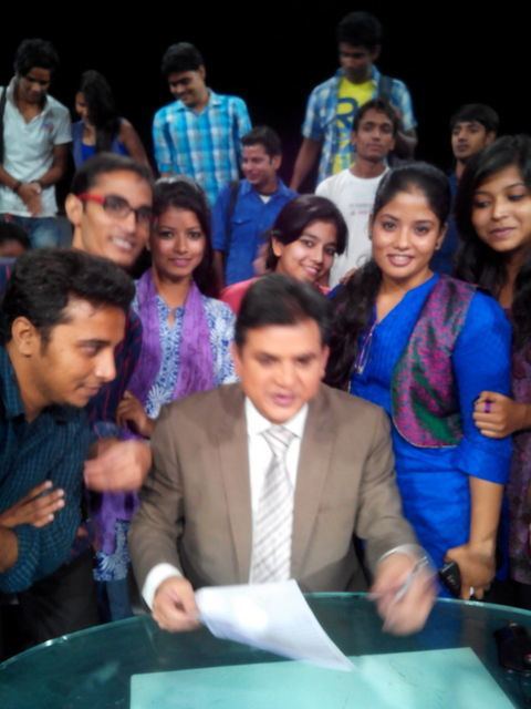 Abhigyan Prakash Media Center IMAC students with Abhigyan Prakash NDTV India