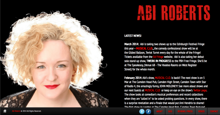 Abi Roberts Abi Roberts Comedian RubyFruit Designs