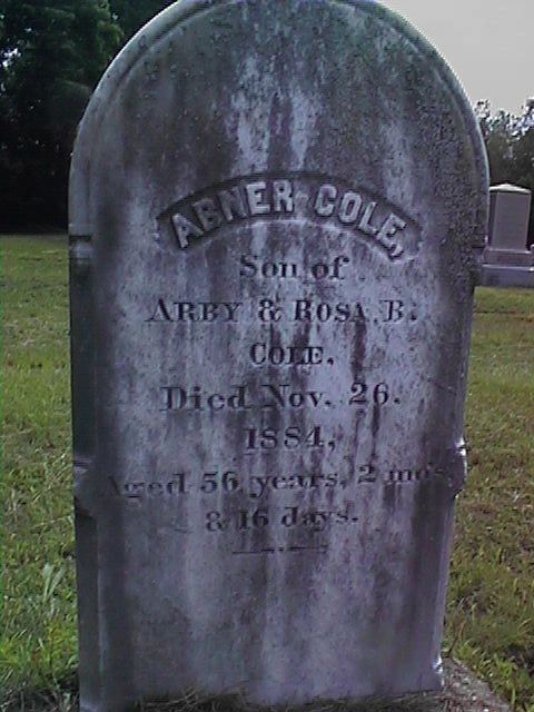 Abner Cole Abner Cole 1828 1884 Find A Grave Memorial