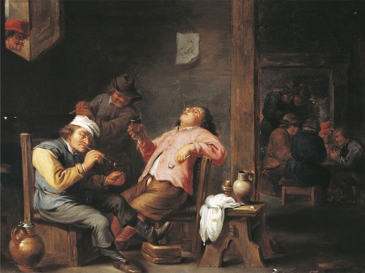 Abraham Teniers FileAbraham Teniers Drinkend en rokend gezelschap in een kroeg