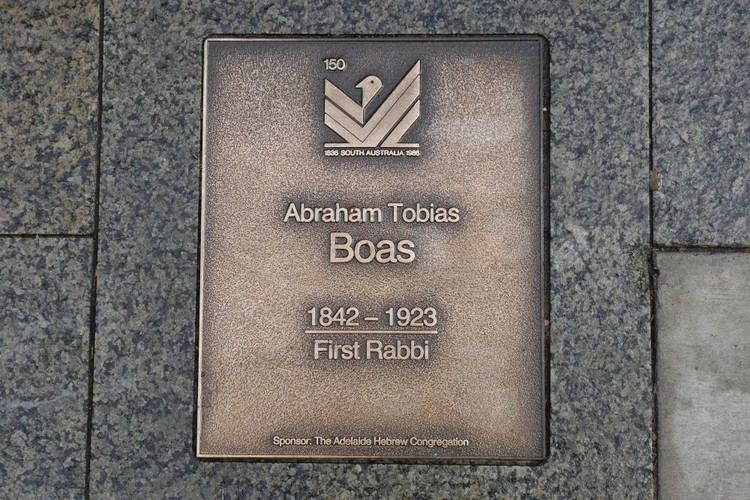 Abraham Tobias Boas J150 Plaque Abraham Tobias Boas Adelaidia