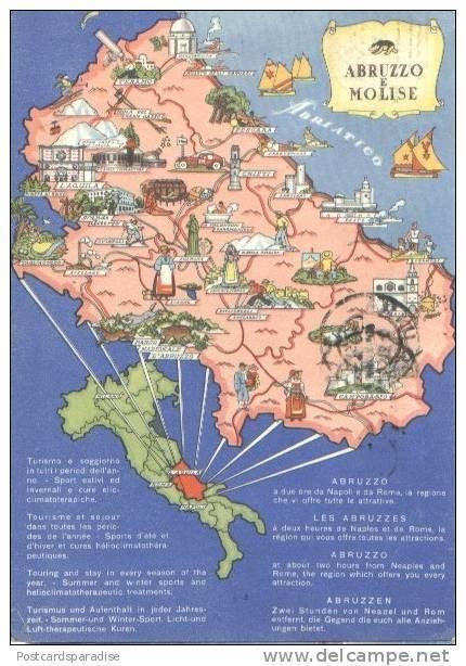 Abruzzi e Molise Maps Map Postcard Italy Abruzzo e Molise