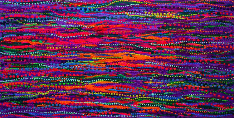 A colorful dotted lines Abstract impressionism art by Milly Martionou