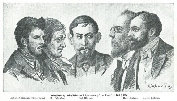 Achton Friis FileTegning af Achton Friis Skuespillere ved Folketeatret i 1899