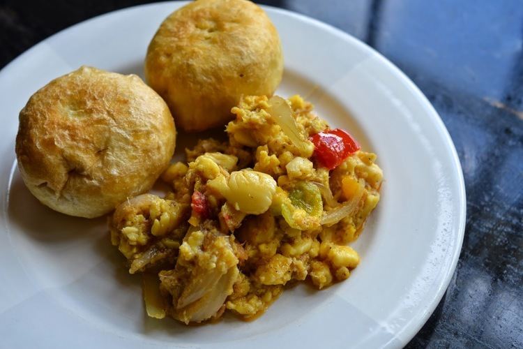 Ackee and saltfish Greedy Girl Ackee and saltfish with fried dumplings
