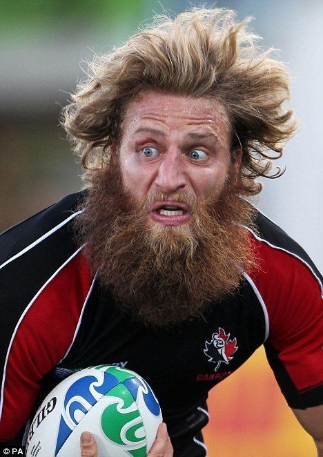 Adam Kleeberger Canadian rugby star Adam Kleeberger shaves huge beard for