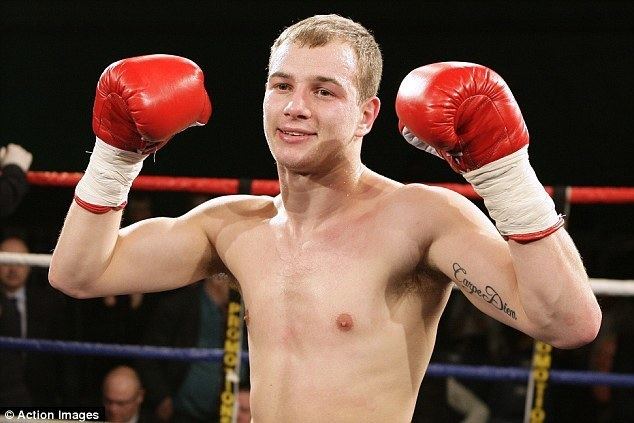 Adam Little Boxer Adam Little trained by Ricky Hatton knocked down with one