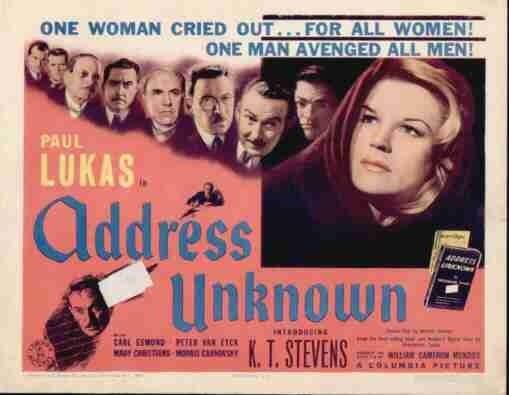 Address Unknown (1944 film) ADDRESS UNKNOWN 1944 for sale