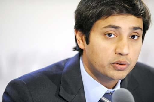 Aditya Mittal, son of President and Group CFO, Lakshmi Mittal, leaving the  Pavillon Gabriel after a press conference, in Paris, France, on January 30,  2006. Lakshmi Mittal hold a press conference following