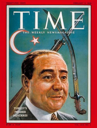 Adnan Menderes TIME Magazine Cover Adnan Menderes Feb 3 1958 Turkey