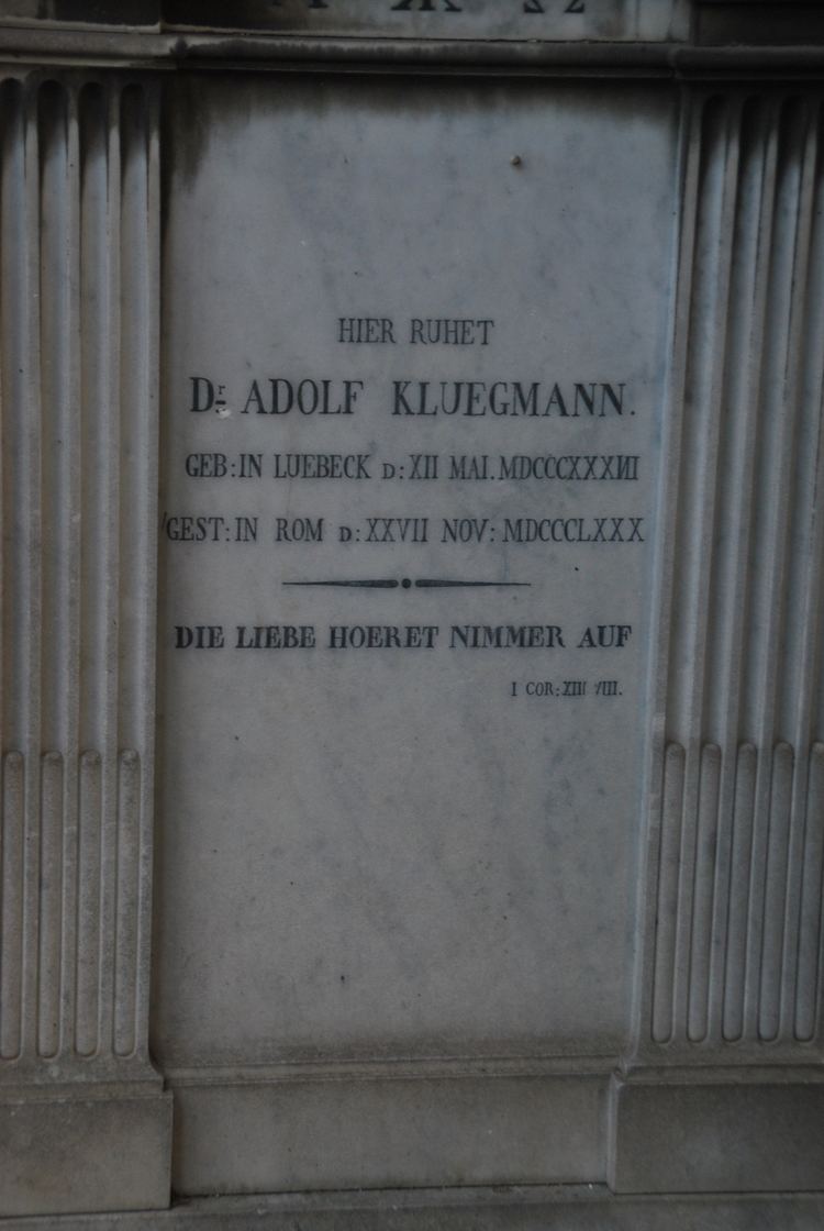 Adolf Klügmann FileGrave of Adolf Klgmann at the Cimitero acattolico Rome 3jpg