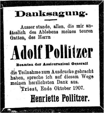 Adolf Pollitzer Adolf Pollitzer 1855 1917 Genealogy