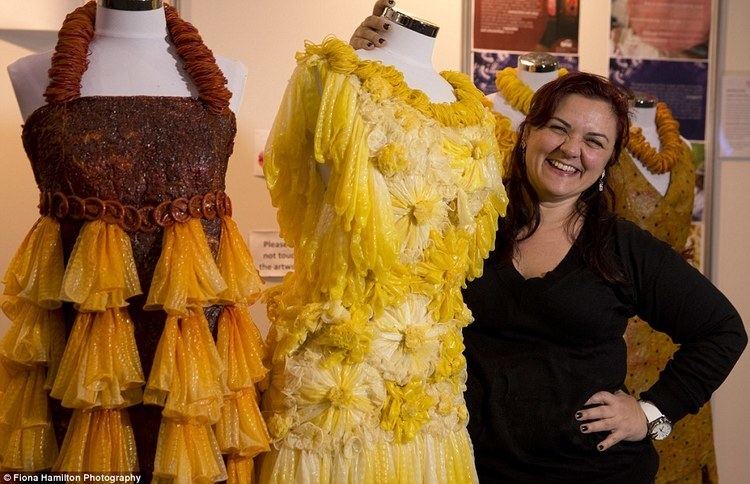 Adriana Bertini Adriana Bertini showcases her gowns made from CONDOMS Daily Mail