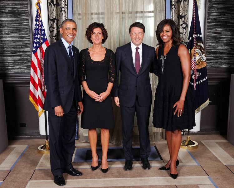Agnese Landini New York Barack Obama e Michelle Obama con Matteo Renzi e