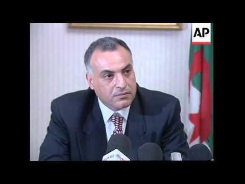 Ahmed Attaf BELGIUM ALGERIAN FOREIGN MINISTER AHMED ATTAF PRESS CONFERENCE
