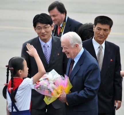 Aijalon Gomes Former President Jimmy Carter arrives in North Korea to