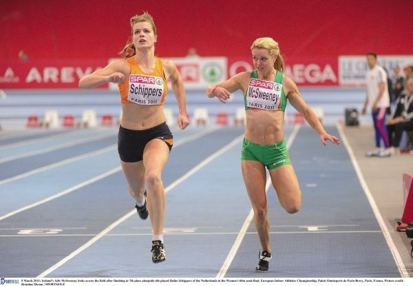 Ailis McSweeney Ailis 7th in 60m semis Leevale Athletic Club Cork Ireland