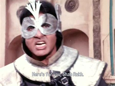 Scene of Amitabh Bachchan as Ajooba in the movie Ajooba