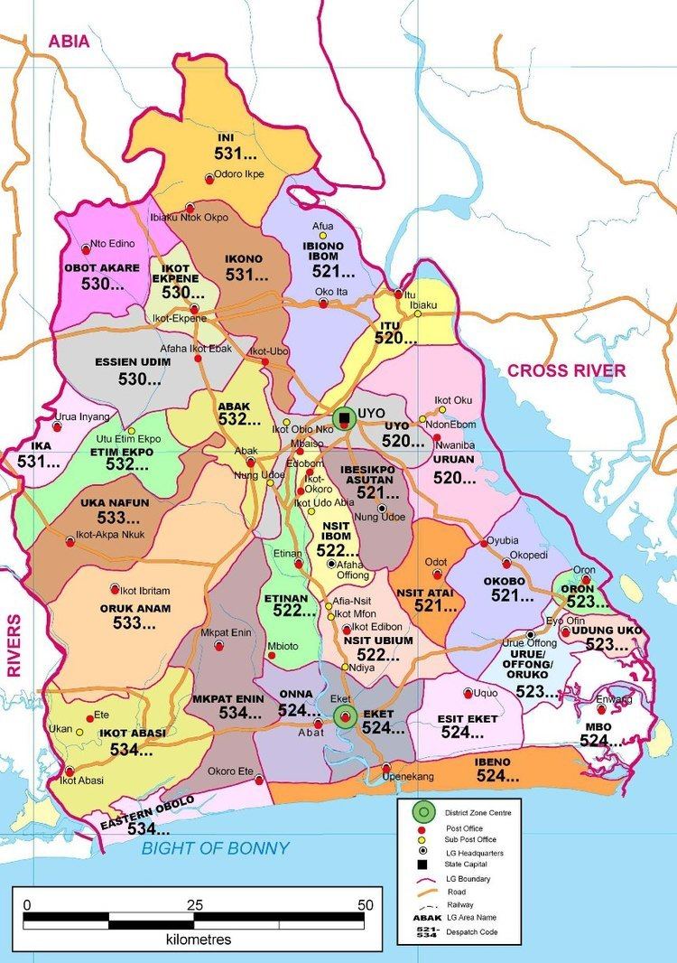Akwa Ibom State Zip Code Map