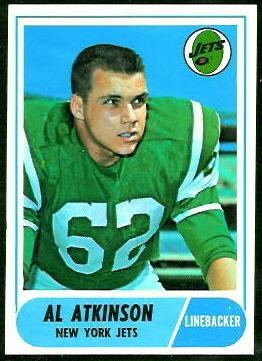 Al Atkinson wwwfootballcardgallerycom1968Topps195AlAtki
