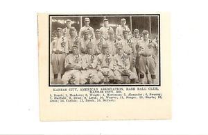 Al Platte Kansas City Blues 1920 Team Picture Red Ames Al Platte Harry Weaver