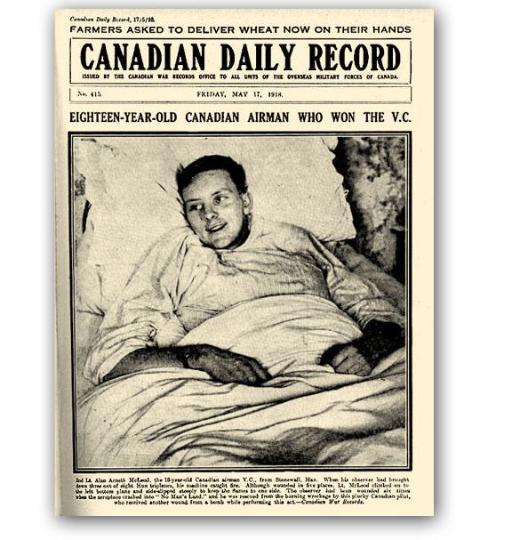 Alan Arnett McLeod The Boy Hero Alan McLeod gt Vintage Wings of Canada