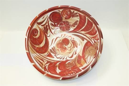 Alan Caiger-Smith Alan CaigerSmith b 1930 large Aldermaston pottery bowl with red