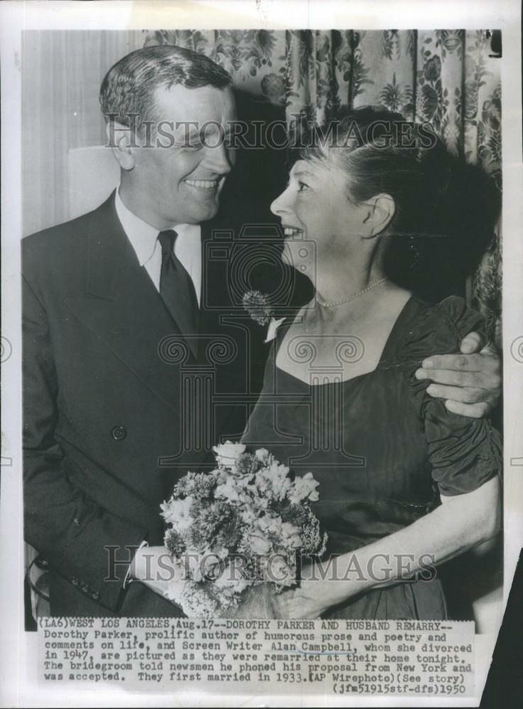Alan Campbell (screenwriter) 1950 Press Photo Author Dorothy Parker and Screen Writer Alan