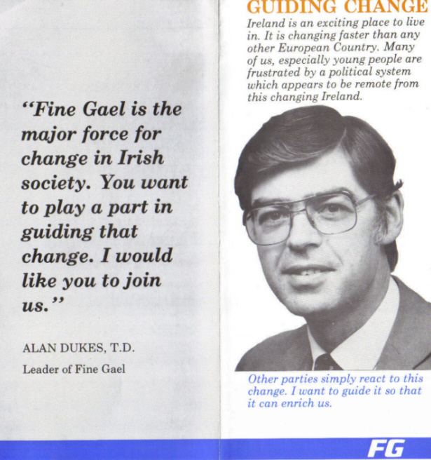 Alan Dukes 1988 National Collection for Alan Dukes led Fine Gael Irish