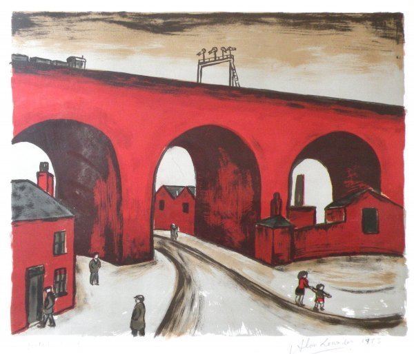 Alan Lowndes 78B Alan Lowndes 39The Viaduct Stockport39 lithograph