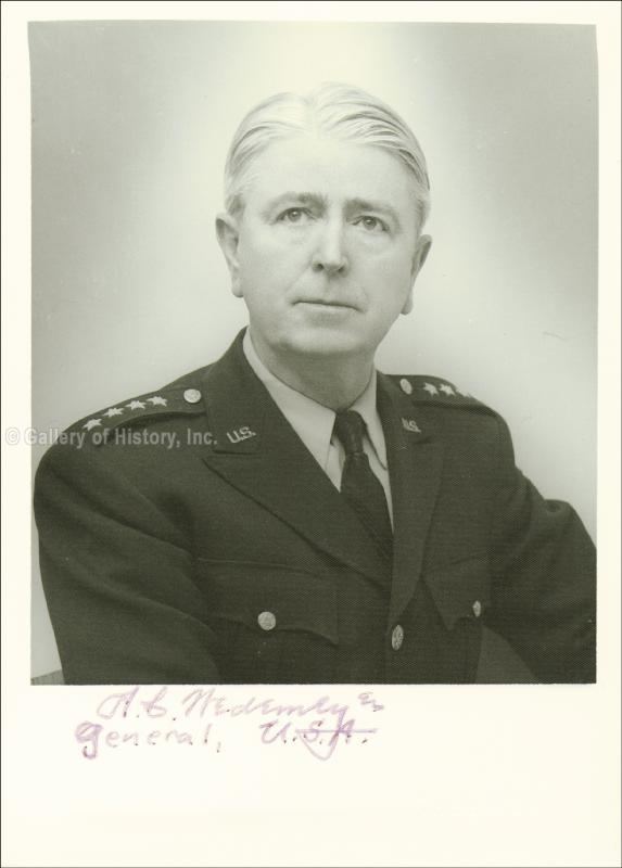 Albert Coady Wedemeyer General Albert Coady Wedemeyer Photograph Signed Autographs