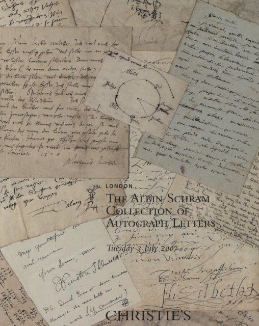 Albin Schram Christies The Albin Schram Collection of Autograph Letters London 7