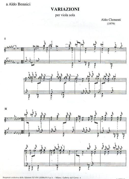 Aldo Clementi Sheet music for viola Aldo Clementi Variazioni Viola