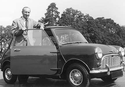 Alec Issigonis Mini designer Alec Issigonis with his famous creation Celebrity