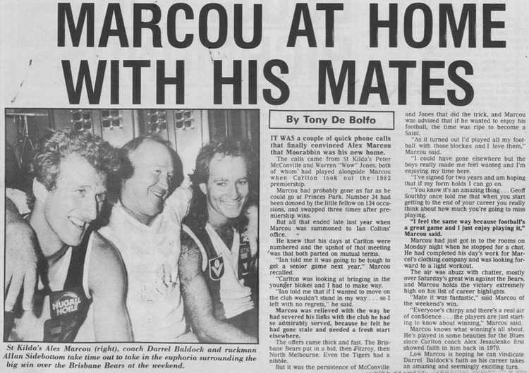 Alex Marcou Blueseum History of the Carlton Football Club MARCOU Alex
