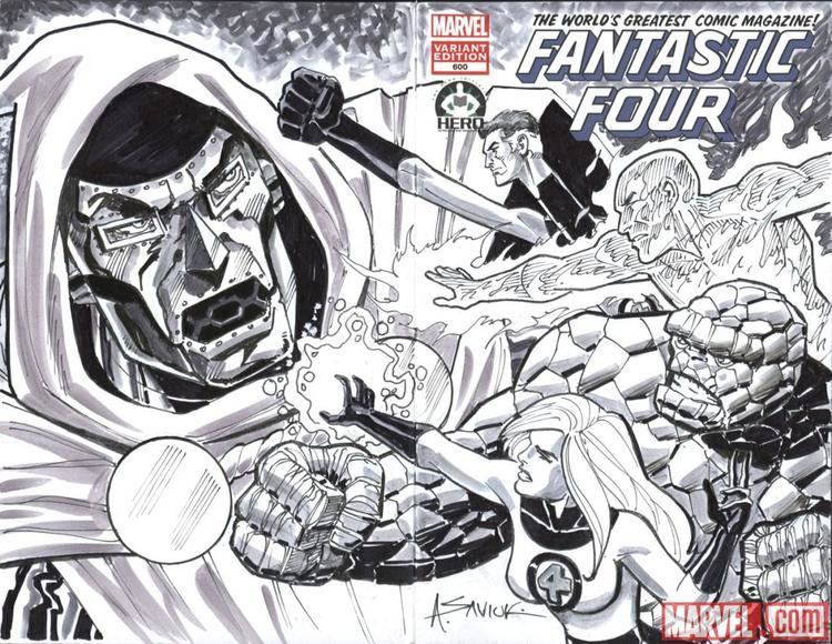 Alex Saviuk Fantastic Four 600 Hero Initiative variant cover by Alex