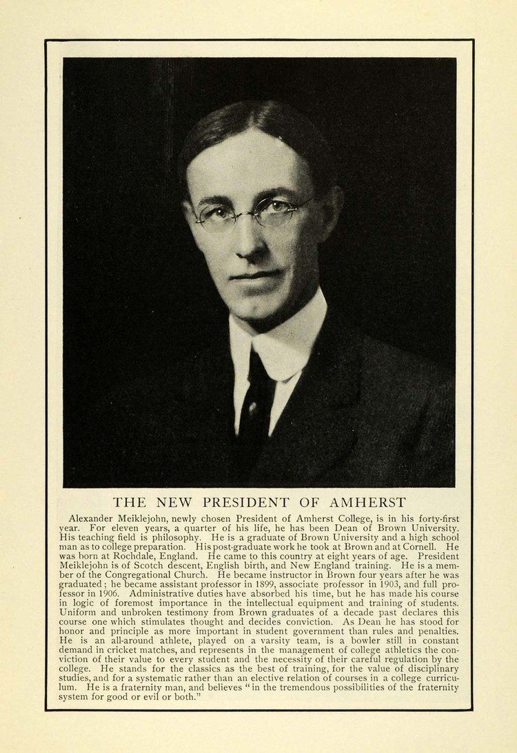 Alexander Meiklejohn 1912 Article Alexander Meiklejohn Amherst College