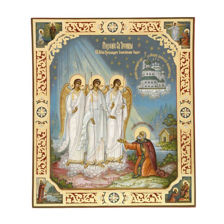 Alexander Svirsky Icon of Appearance of the Trinity to Alexander Svirsky 12icn59