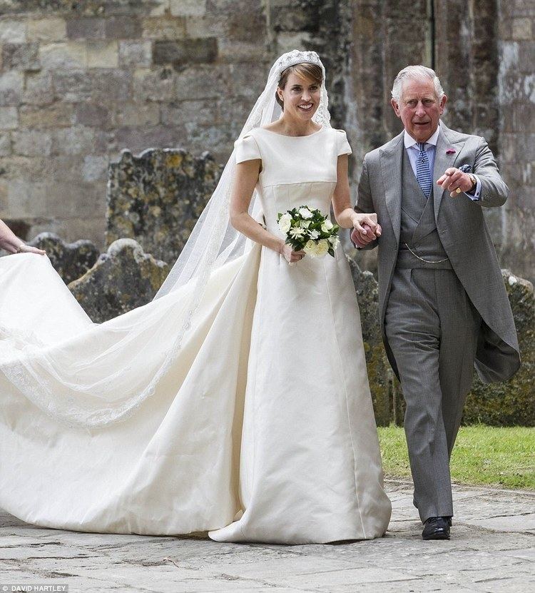 Prince Charles leads bride Alexandra Knatchbull, the daughter of his close friendÂ Norton Knatchbull, who holds the title of Lord Brabourne, into Romsey Abbey in Hampshire