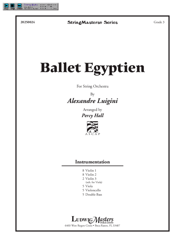 Alexandre Luigini Ballet Egyptien by Alexandre Luiginiarr Hall JW Pepper Sheet Music